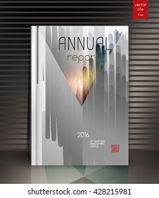 Cover design. The modern concept of cover design in the polygonal style. Photorealistic vector image covers for books, notebooks, annual report. The optimum combination of graphics, text & free space