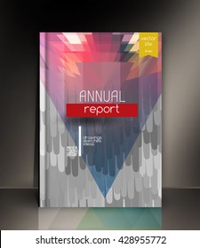 Cover design. The modern concept of cover design in the polygonal style. Photorealistic vector image covers for books, notebooks, annual report. The optimum combination of graphics, text & free space