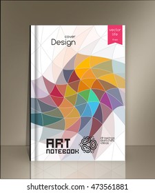 Cover design. The modern concept of design in the polygonal style. Cover for book, annual report, a notepad, a booklet.