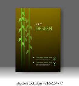 Cover design modern with green Background. for cover book. Annual report. Brochure template, Poster, catalog. Simple Flyer promotion. magazine. Vector illustration