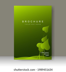 Cover design modern with leaf Green style Background. for cover book. Annual report. Brochure template, Poster, catalog. Simple Flyer promotion. magazine. Vector illustration