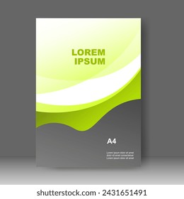 Cover design modern with leaf green Background. for cover book. Annual report. Brochure template, Poster, catalog. Simple Flyer promotion. magazine. Vector illustration