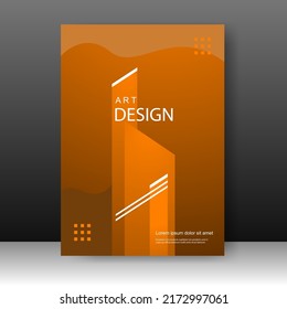 Diseño de carátula moderno con fondo anaranjado. para portada. Informe anual. Plantilla de folleto, afiche, catálogo. Promoción simple de volante. de la barra Formato. Ilustración del vector