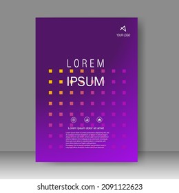 Cover design modern with Purple Background. for cover book. Annual report. Brochure template, Poster, catalog. Simple Flyer promotion. magazine. Vector illustration