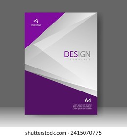 Cover design modern with purple and white Background. for cover book. Annual report. Brochure template, Poster, catalog. Simple Flyer promotion. magazine. Vector illustration