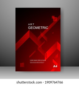 Cover design modern with red Background. for cover book. Annual report. Brochure template, Poster, catalog. Simple Flyer promotion. magazine. Vector illustration