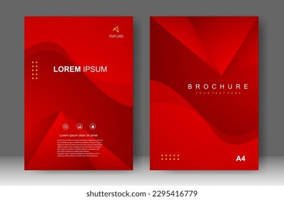 Cover design modern with red Background. for cover book. Annual report. Brochure template, Poster, catalog. Simple Flyer promotion. magazine. Vector illustration