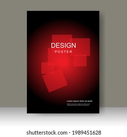 Cover design modern with Red light box Background. for cover book. Annual report. Brochure template, Poster, catalog. Simple Flyer promotion. magazine. Vector illustration