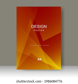 Cover design modern with Red polygon Background. for cover book. Annual report. Brochure template, Poster, catalog. Simple Flyer promotion. magazine. Vector illustration