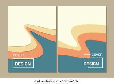 Cover design modern template paper cut design abstract background
