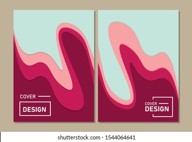 Cover design modern template paper cut design abstract background