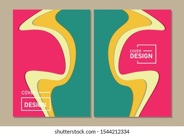 Cover design modern template paper cut design abstract background