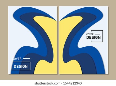 Cover design modern template paper cut design abstract background