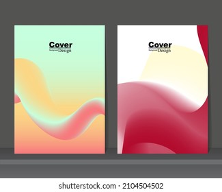 Cover design multicolored wave fluid template for annual report, book, brochure or poster.