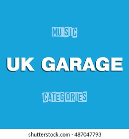 Cover design with the musical categories on a blue background