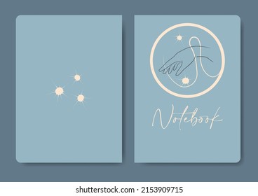 Cover design with mystic hand and stars illustration.