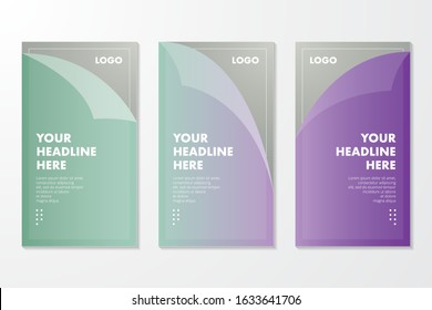 Cover Design with Nature Gradient Paper Flip Style, Good for Background, Card, Greeting, Social Media, and Other