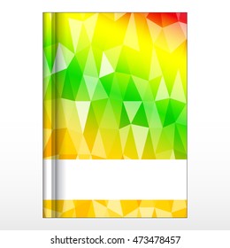 Cover design for a notebook. polygonal pattern. vector illustration. for your business printing, education. with frame for your text