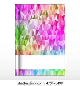 Cover design for a notebook. polygonal pattern. vector illustration. for your business printing, education. with frame for your text