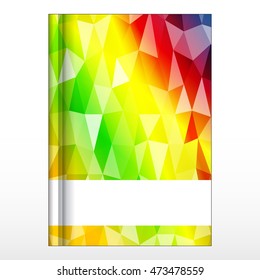 Cover design for a notebook. polygonal pattern. vector illustration. for your business printing, education. with frame for your text
