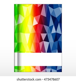 Cover design for a notebook. polygonal pattern. vector illustration. for your business printing, education. with frame for your text