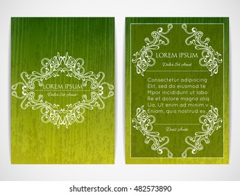 Cover design with ornamental frame. Retro style. Brochure, flyer, invitation or certificate. Size a4. Vector illustration, eps10