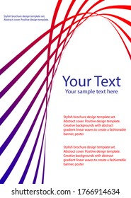 Deckungsdesign. Positive Design-Vorlage. Kreative Hintergründe mit abstrakten Farbverlauf-linearen Wellen zu schaffen ein modisches Banner, Poster.