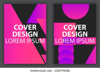 Cover design poster with colorful gradients. Synthwave retro background. Retrowave. Vector illustration