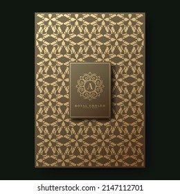 cover design premium style ornament pattern and logo art letter a