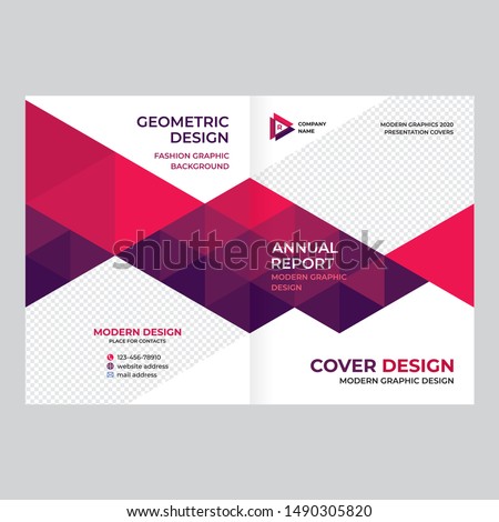 Cover design for presentations and advertising, creative layout of booklet cover, catalog, flyer, fashionable red background for text and photo