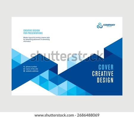 Cover design for presentations and product catalogs, template for booklet, leaflet, and flyer design