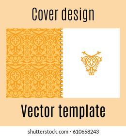 Cover design for print with colored arabic pattern. Vector illustration