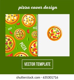 Cover design for print pizza menu, cafe vector template