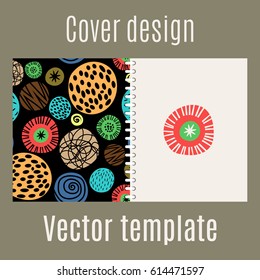 Cover design for print with polka dots pattern, vector illustration