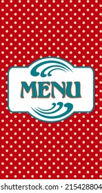 Cover design for a restaurant menu in red color