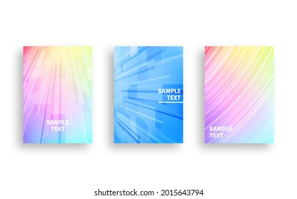 Cover design with running line style abstracts