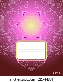 The cover design for school notebook. Abstract illustration. Signature box. Easy to change colors