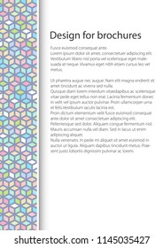 Cover Design with Seamless Pattern of Abstract Colorful Cube, Booklet Poster Flyer Brochure Design, A4 Sheet Size, Vector Illustration
