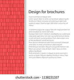 Cover Design with Seamless Pattern of Chaotic Lines on Red Background, Booklet Poster Flyer Brochure Design, Vector Illustration