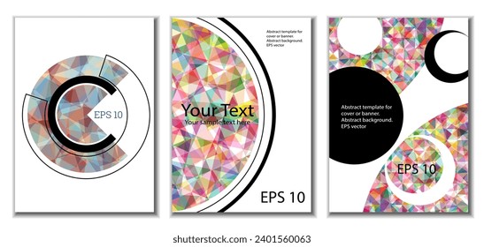 Cover design. Set of 3 covers. Unusual bright gradient abstract background for magazine, book, splash, banner, vector.