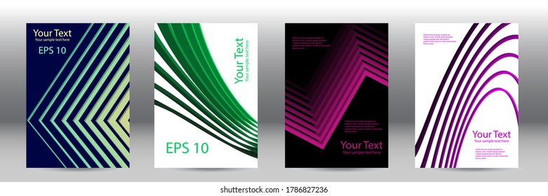 Cover design. Set of abstract backgrounds, vector. Volumetric geometric shapes. Cover design for magazine, book, splash, banner.