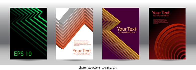 Cover design. Set of abstract backgrounds, vector. Volumetric geometric shapes. Cover design for magazine, book, splash, banner.