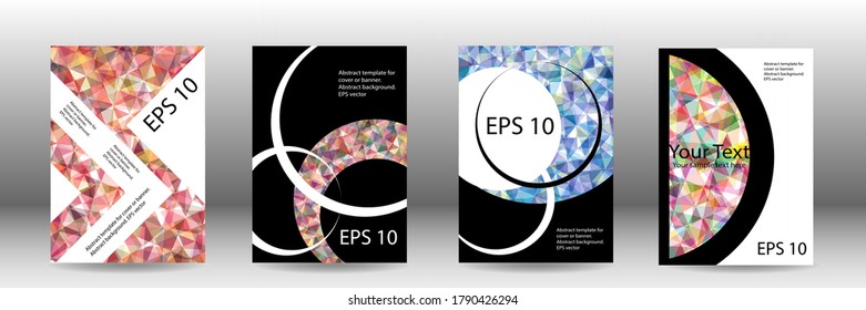Diseño de portada. Conjunto de antecedentes abstractos para revista, libro, salvapantallas, banner, vector. Resumen del fondo vectorial.