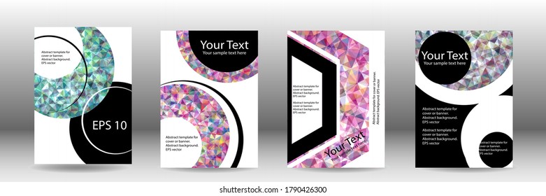 Cover design. Set of abstract backgrounds for magazine, book, screensaver, banner, vector. Abstract vector background.