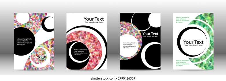 Cover design. Set of abstract backgrounds for magazine, book, screensaver, banner, vector. Abstract vector background.