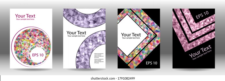 Diseño de portada. Conjunto de antecedentes abstractos para revista, libro, splash, banner, Vector.