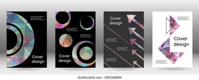 Cover design. Set of abstract backgrounds for magazine, book, splash, banner, Vector.