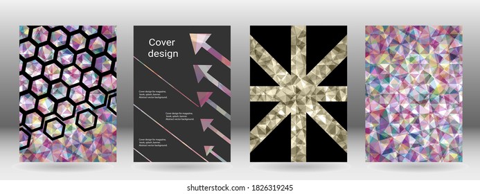 Cover design. Set of abstract backgrounds for magazine, book, splash, banner, Vector.
