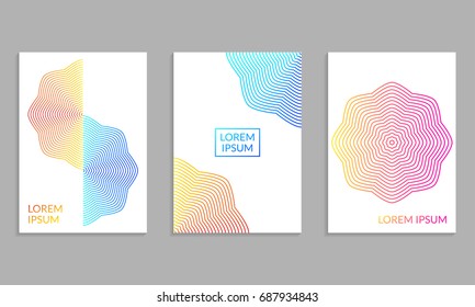 Cover Design set. Brochure template layout with gradients. Covers abstract geometric pattern. Vector illustration.