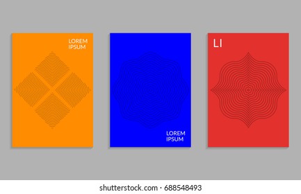 Cover Design set. Brochure template layout. Covers abstract geometric pattern. Vector illustration.